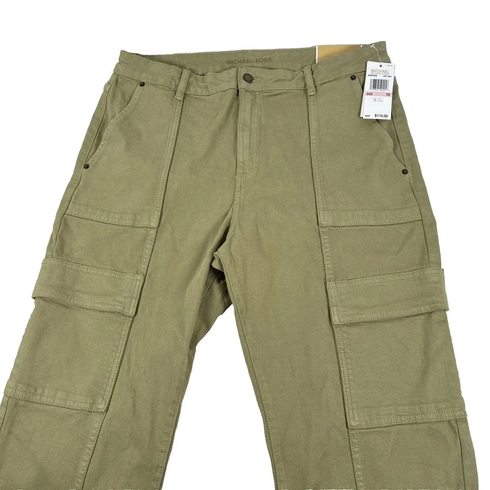 NWT Michael Kors Selma Straight Ankle Smoky Olive Pants Jeans Size 10 New (Read)